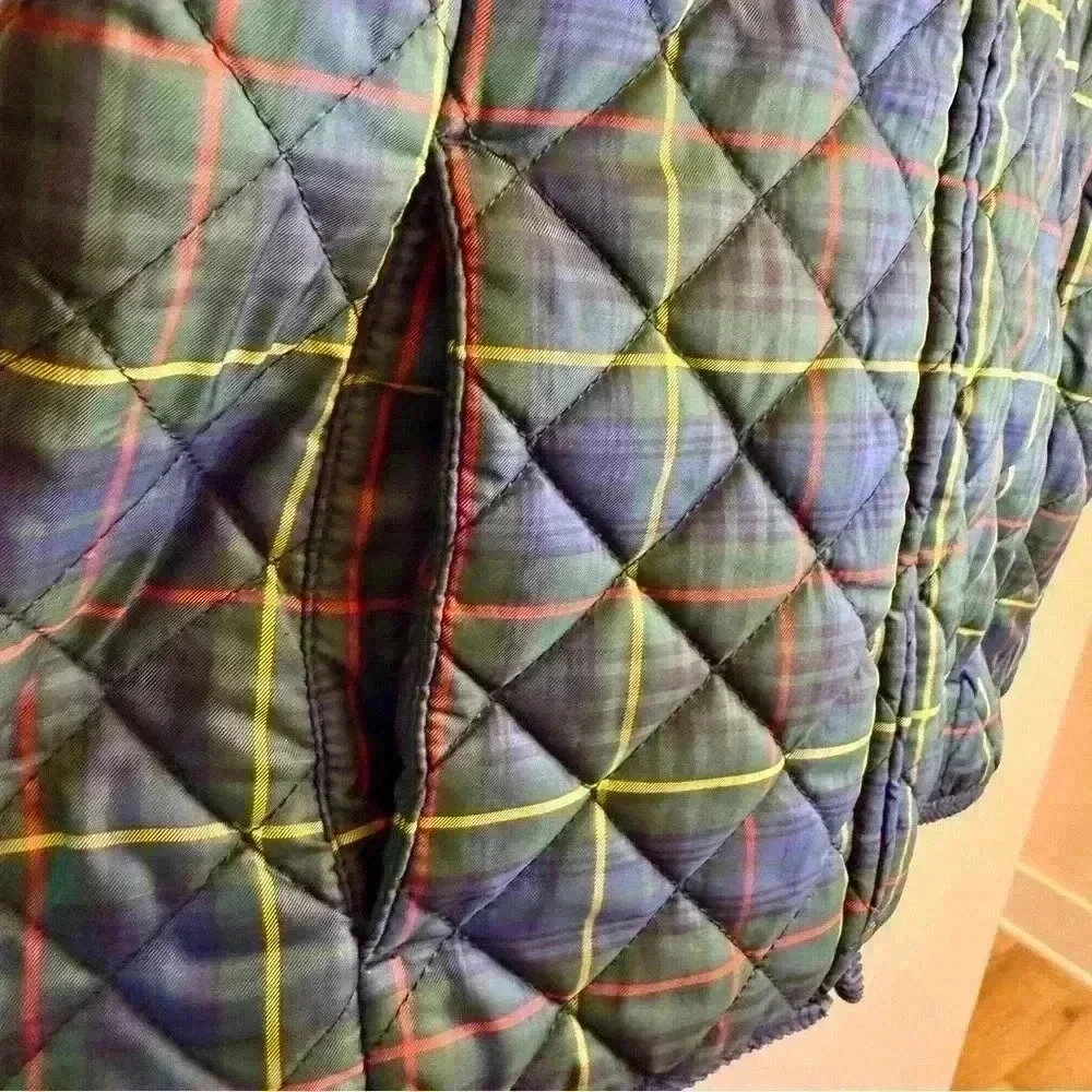 Ralph Lauren Girls Plaid Quilted Jacket Sz L Multicolor Casual Winter Fall Warm